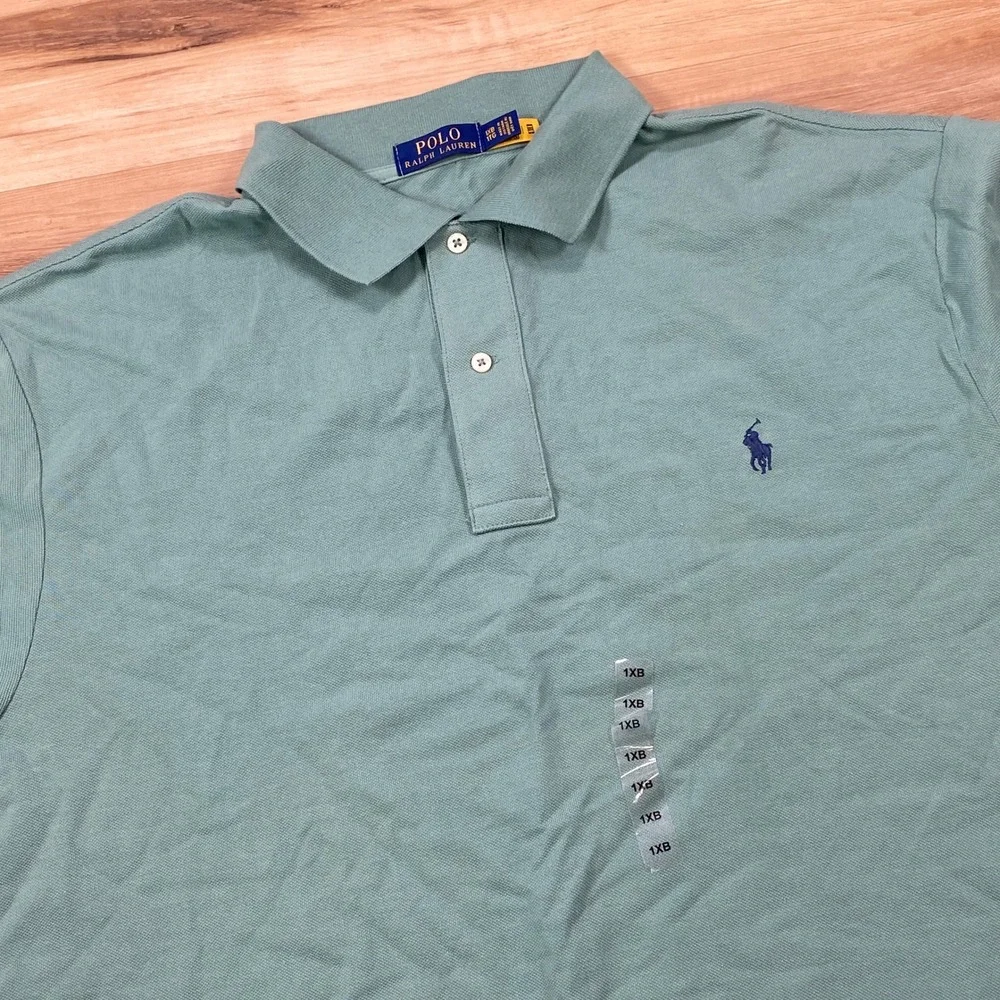Polo Ralph Lauren Polo Mens 1XB Classic Cotton Mesh Big & Tall Green New
